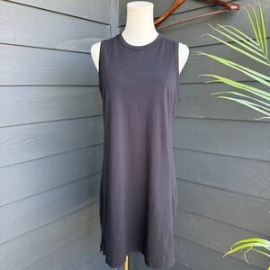Lululemon Classic Fit Cotton Blend‎ Tank Dress Black Sleeveless Size 8